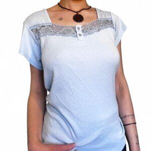 Victoria's Secret PINK baby blue lace top Size L